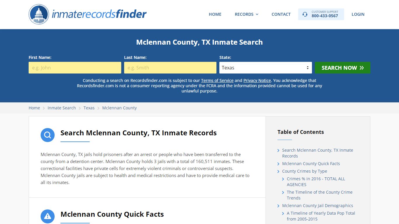 Mclennan County, TX Inmate Lookup & Jail Records Online